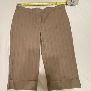 To the Max capri / Culottes pants, green, size 2, textured subtle stripes